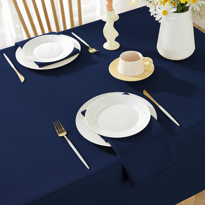 Navy Blue Textured Tablecloth Rectangle 52 X 70 Inch3