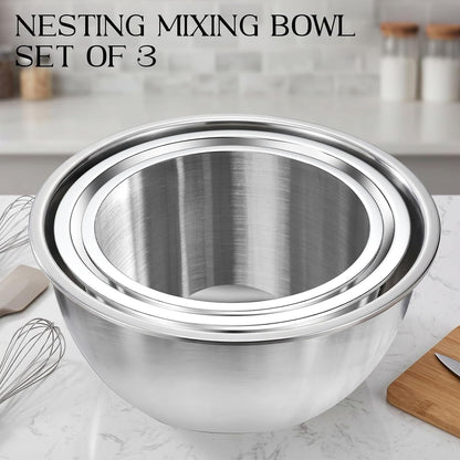 Stainless Steel Bowls, Metal Mixing Bowl Set of 35