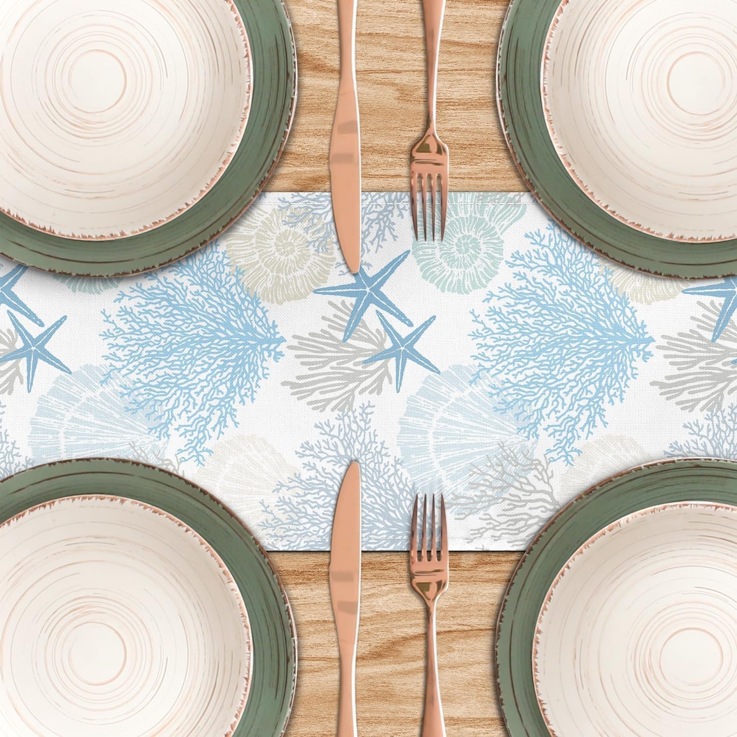 linen-coastal-table-runner-13x71-inch-blue-teal-summer-beach-nautical-table-runners-modern-kitchen-dining-table-decorations-rustic-coffee-table-dresser-for-home-holiday-party-decor-blue71