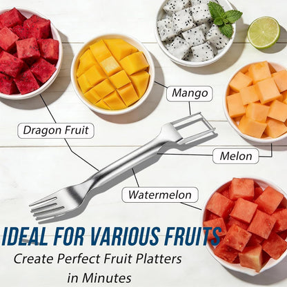 Watermelon Cutter Slicer,2-In-1 Stainless Steel Fruit Fork for Home Kitchen5