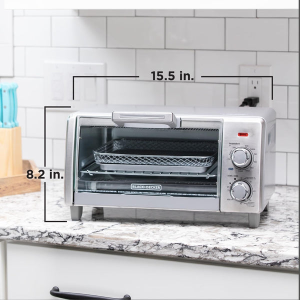 BLACK+DECKER 4-Slice Air Fry Toaster Oven, 5-In-1 Countertop Oven | Air Fry, Bake, Broil, Toast and Keep Warm with Eventoast Technology and Room for a 9-Inch Pizza.8