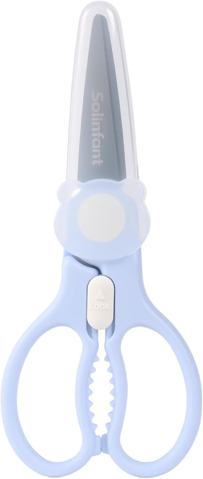 Premium Stainless Steel Portable Baby Food Safety Scissors, Detachable Feeding Shears for Toddlers Infant Kids Food Cutting Meats Noodles Vegetables with Protactive Cover1