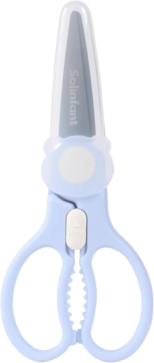 Premium Stainless Steel Portable Baby Food Safety Scissors, Detachable Feeding Shears for Toddlers Infant Kids Food Cutting Meats Noodles Vegetables with Protactive Cover1