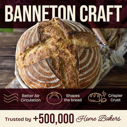 Sourdough Banneton Bread Proofing Basket, 9" Round, Set of 2 | Splinter-Free, Non-Stick Liner, Sourdough Starter Kit, Sourdough Bread Baking Supplies & Tools, Gift Set5