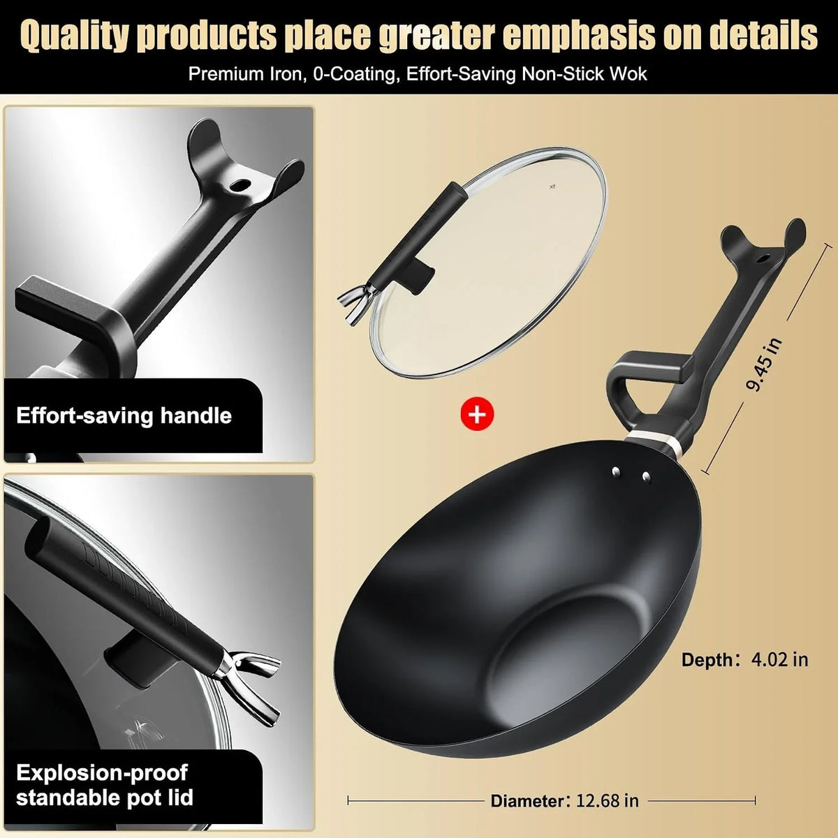 carbon-steel-wok-pan-non-stick-saute-pan-nitriding-process-13-inch-woks-stir-fry-pans-nonstick-with-ergonomic-handle-cookware-pots-and-pans-versatile-bottom-chinese-woks-for-all-stoves
