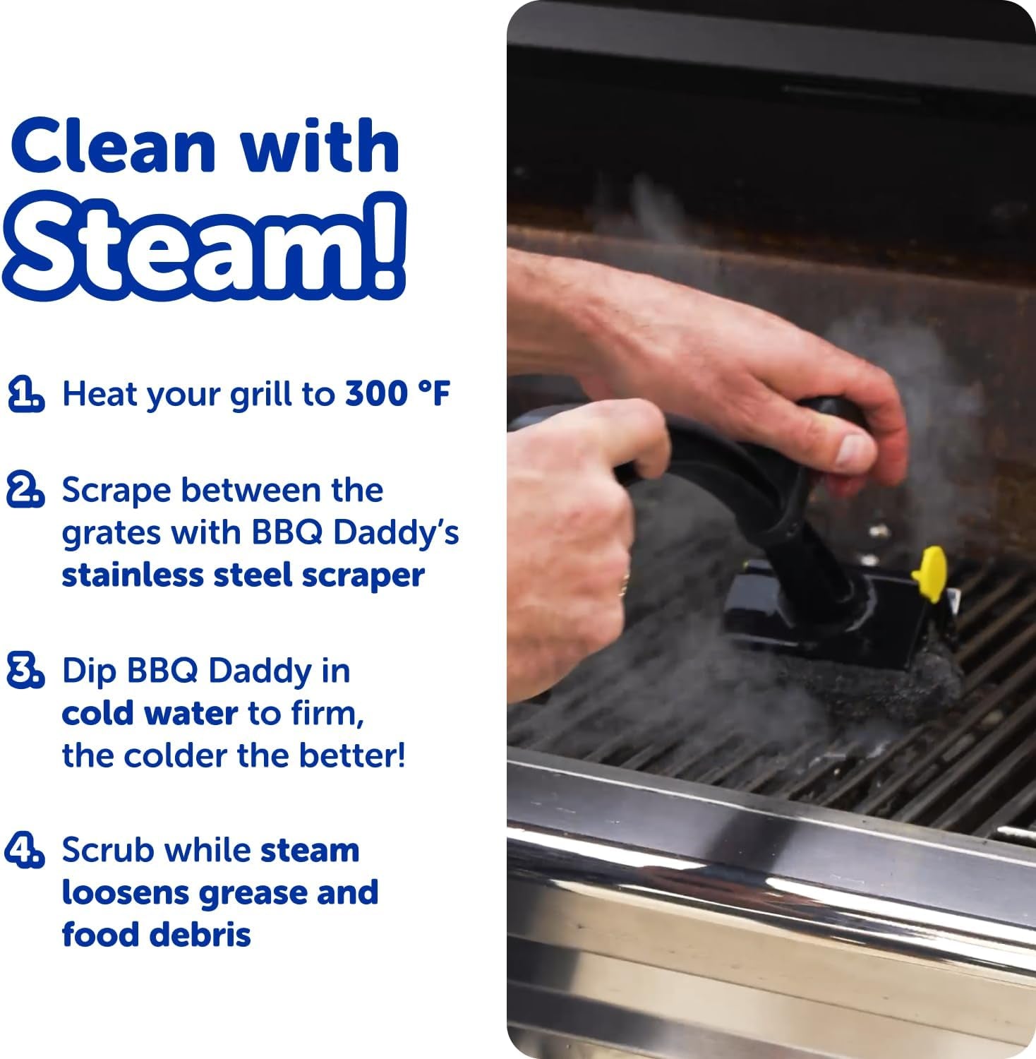 bbq-daddy-grill-cleaner-kit-bristle-free-grill-brush-with-refill-2-steel-scour-daddy-grill-sponges-built-in-grill-scraper-temperature-controlled-grill-cleaning-tools-4-count