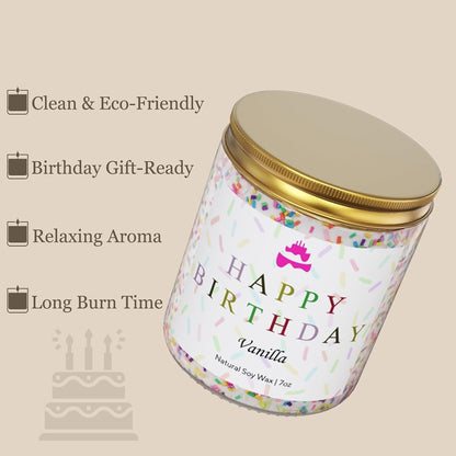 Happy Birthday Candle, Birthday Gifts for Women, Vanilla Soy Candles3