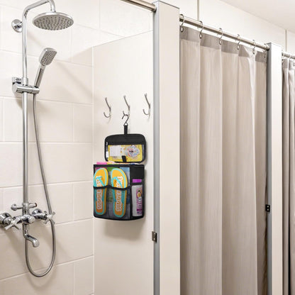 Mesh Shower Caddy, Hanging Bathroom Organizer with Slipper Pockets8
