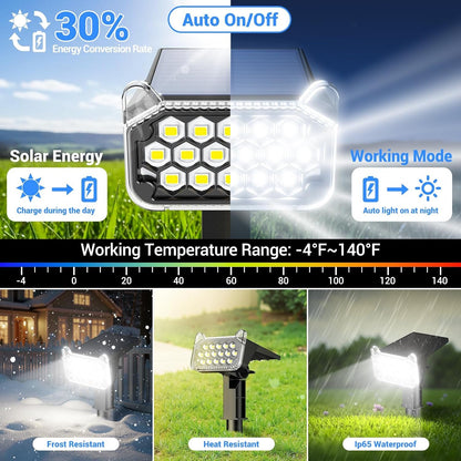 Solar Spot Lights Outdoor Waterproof, Super Bright Focused Beam Spotlights6