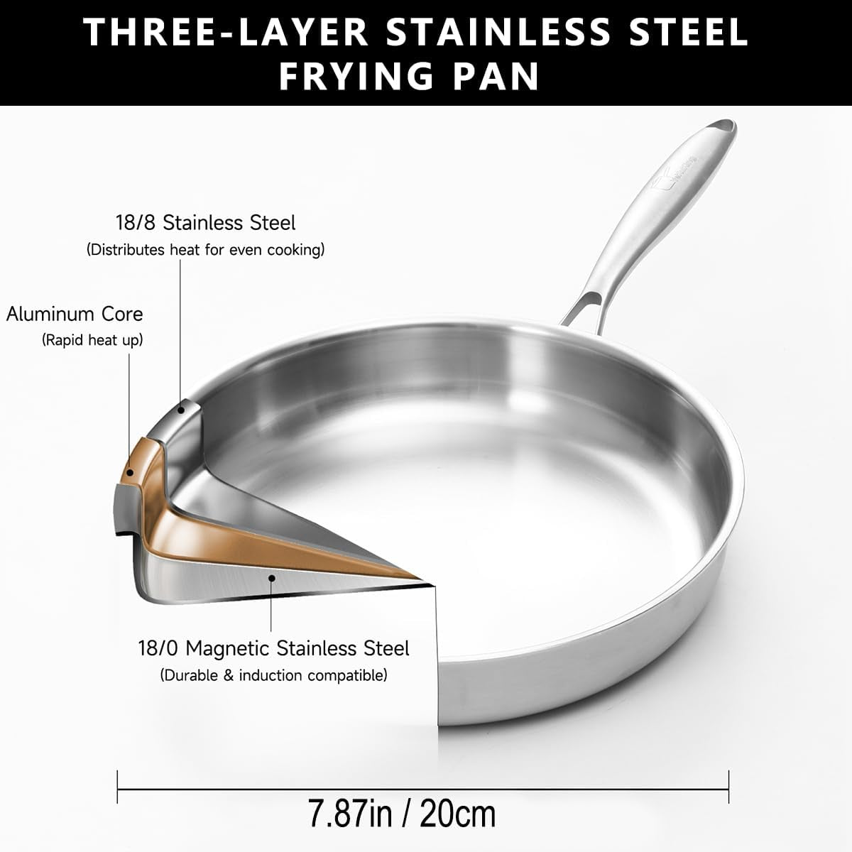 tri-ply-stainless-steel-frying-pan-8-inch-small-skillet-for-chefs-cooking-pan-induction-oven-dishwasher-safe-compatible-with-all-cooktops-up-to-600-with-kitchen-tongsdetachable-handle