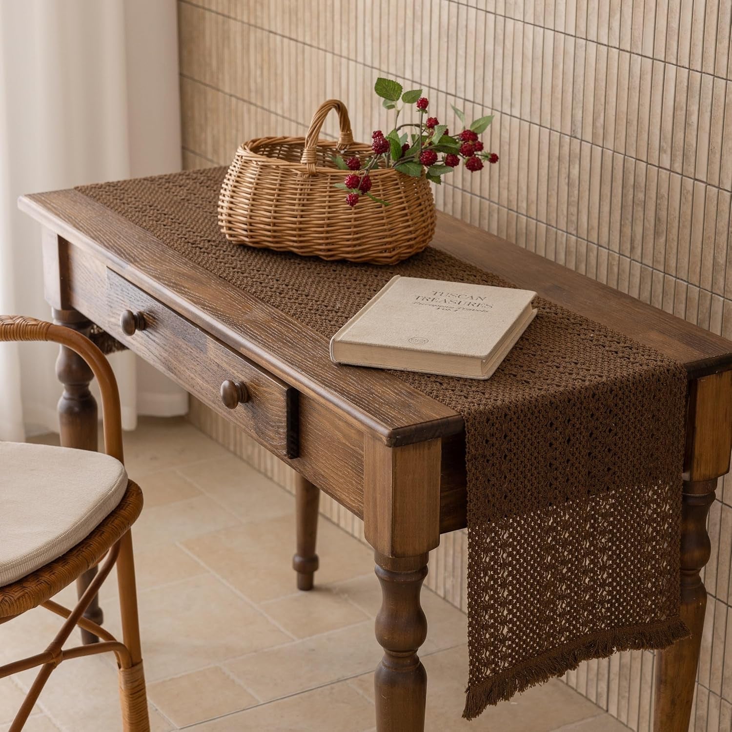 fall-thanksgiving-boho-macrame-brown-table-runner-13x48-inch