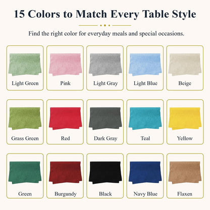 Placemats Set of 6, Cotton Linen Blend Cloth Place Mats, Light Blue8
