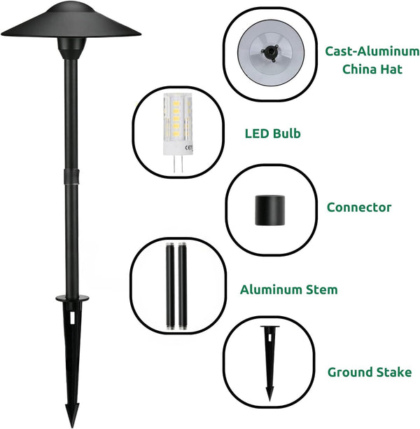 ® 4W Landscape Lighting 12V Landscape Lights Low Voltage Landscape Path Lights Warm White Waterproof Outdoor Replaceable G4 LED Bulb for Garden Pathway Lawn Yard (Black) (2-Pack)5