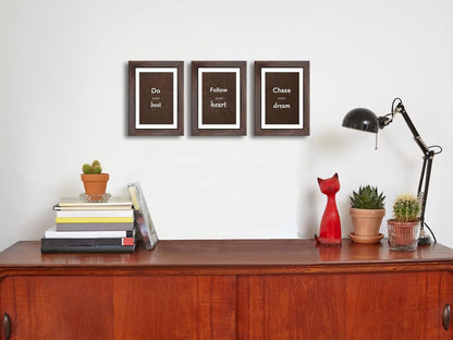5X7 Walnut Picture Frame Set of 3 with Real Glass for Pictures 4X6 with Mat or 5X7 without Mat, Wall or Tabletop Gallery Photo Frames6
