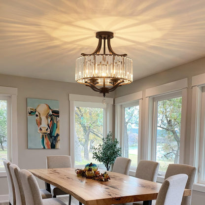 4 Lights Black Modern Crystal Chandelier for Dining Room4