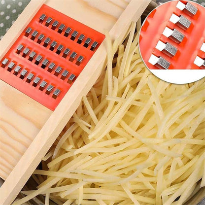Fit for Wooden Multifunctional Kitchen Cutter, Hand-Held Grater Peeler Slicer for Carrot, Cucumber, Potato and Cheese Food Processing2
