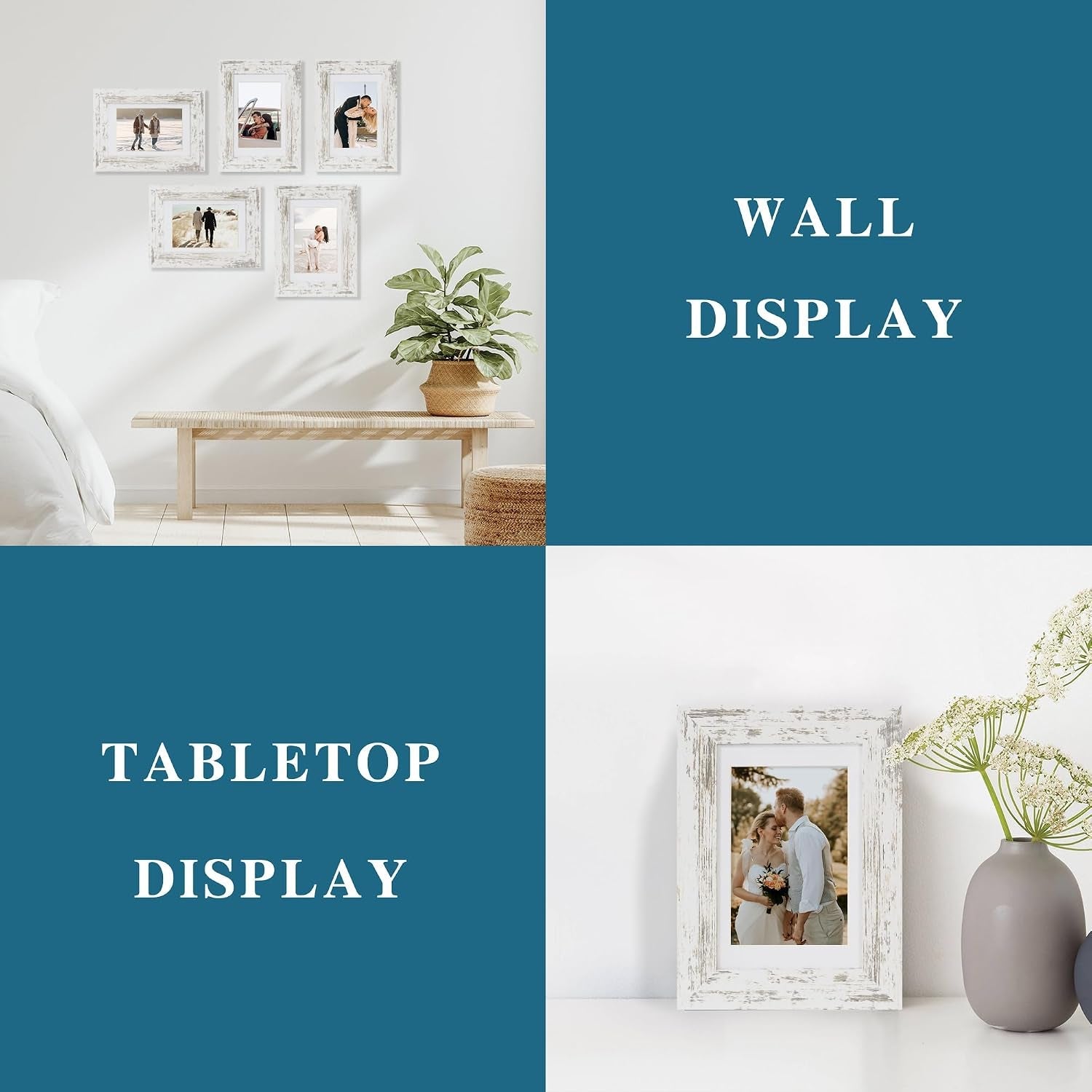 5x7-picture-frame-set-of-2-made-of-real-glass-and-distressed-white-wooden-frame-display-pictures-4x6-with-mat-or-5x7-without-mat-5-by-7-photo-frame-for-wall-or-tabletop-display