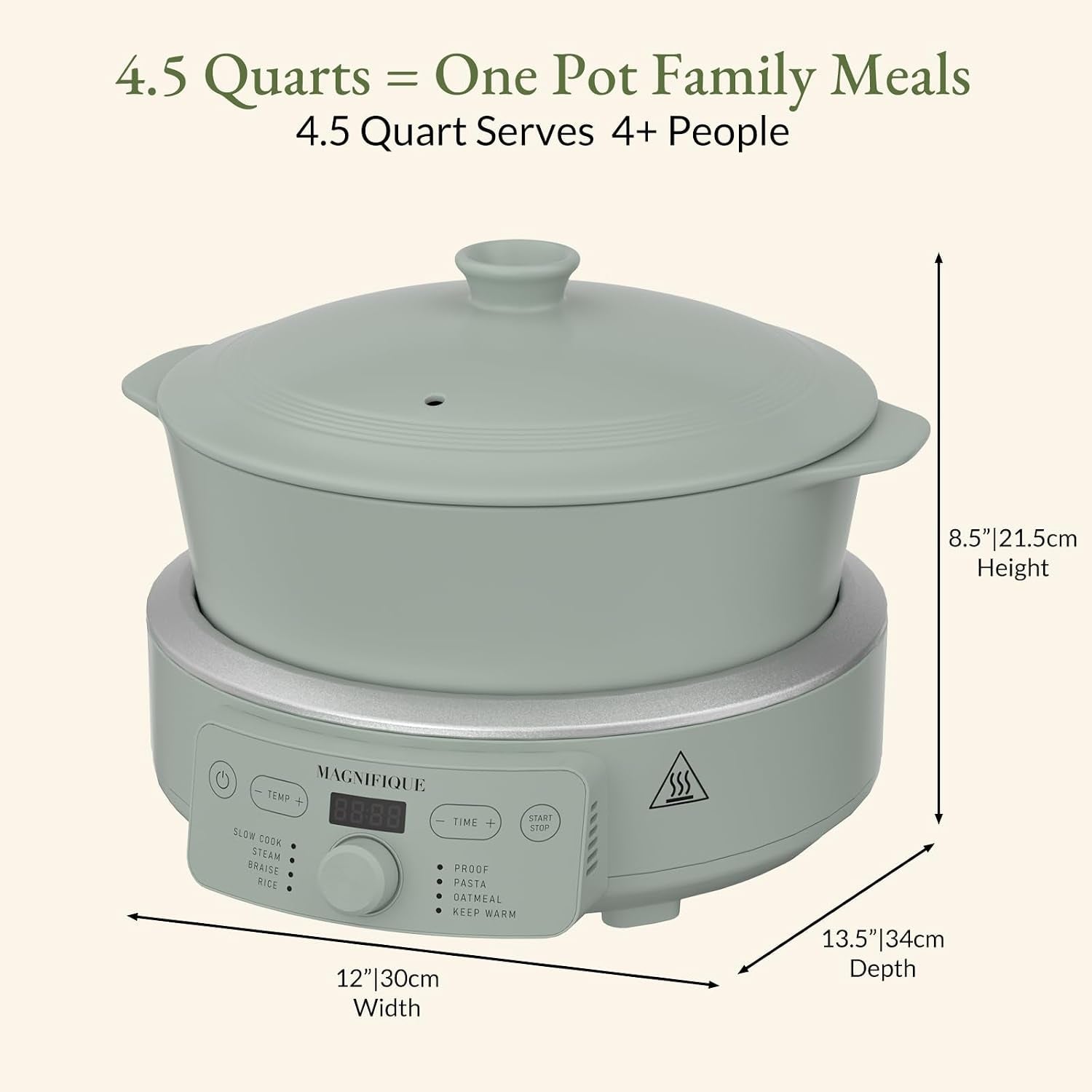 4-5-quart-slow-cooker-8-in-1-casserole-programmable-round-multi-cooker-non-toxic-clay-pot-slow-cooker-for-rice-pasta-steam-proof-oven-safe-pot-to-500-f-olive