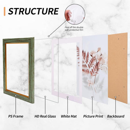 5X7 Picture Frame Set of 5 with Tempered Glass, Multicolor3