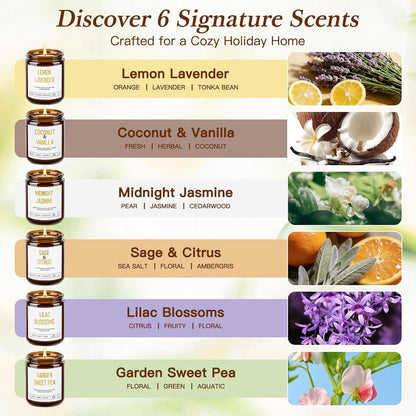 Candles for Home Scented - Soy Candles Non Toxic, 6 Pack Candle Gift Set2