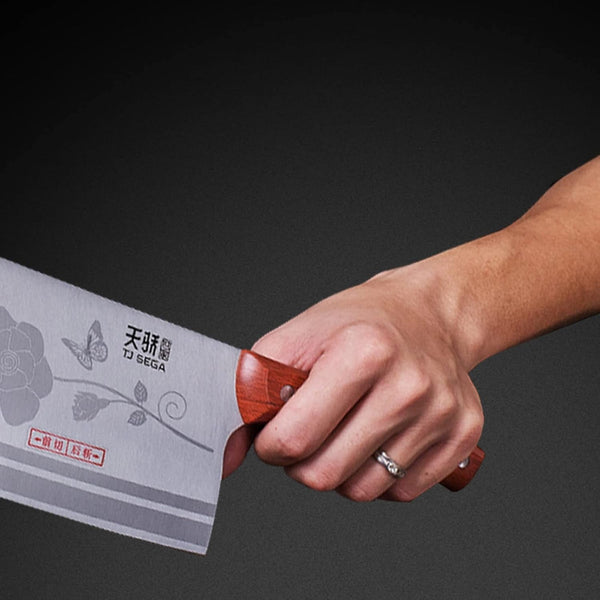 Meat Cleaver Knife 7.4 Inch, Ultra Sharp Chinese Chef'S Knives, Full-Tang Chopping Knife, 30Cr13 Steel Blade Thickness 2.5 Mm, TJ SEGA Series TC17077