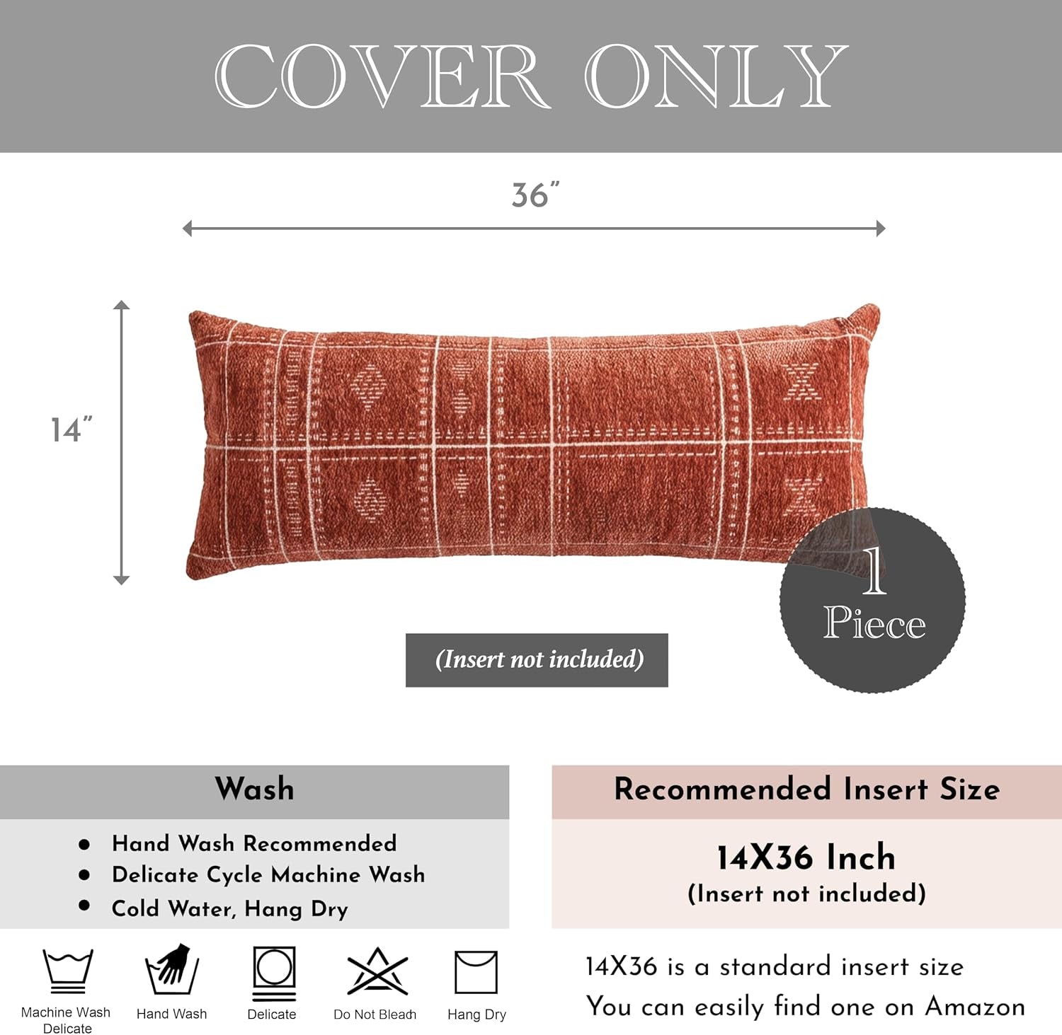 decorative-lumbar-pillow-cover-14x36-long-decorative-throw-pillow-for-bed-terracotta-rust-red-boho-textured-chenille-accent-pillowcase-for-bedroom-home-decor-cover-only