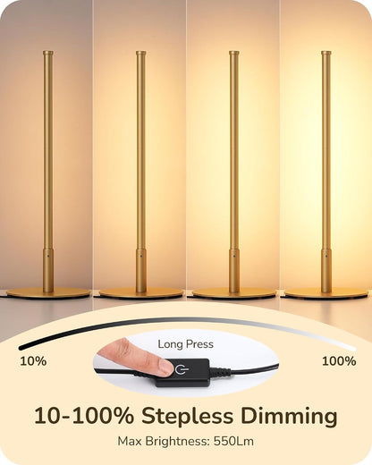 LED Table Lamp, Modern Dimmable Desk Lamps Metal Finish, Gold4