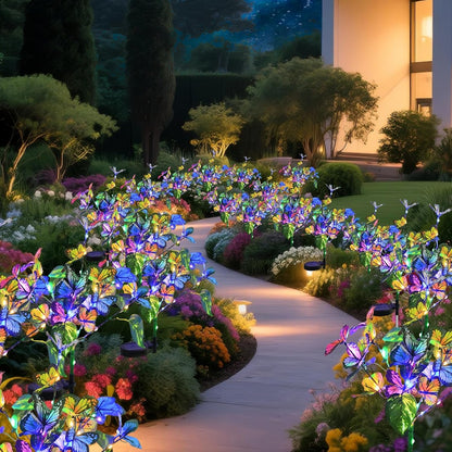 Solar Garden Lights Outdoor Waterproof Solar Lights 4 Pack with New Upgraded 40 LED 18 Butterfly Outdoor Lights for Yard outside Garden Pathway Decor6