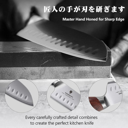 7 Inch Chef Santoku Knife, High Carbon 10Cr15Mov Stainless Steel6