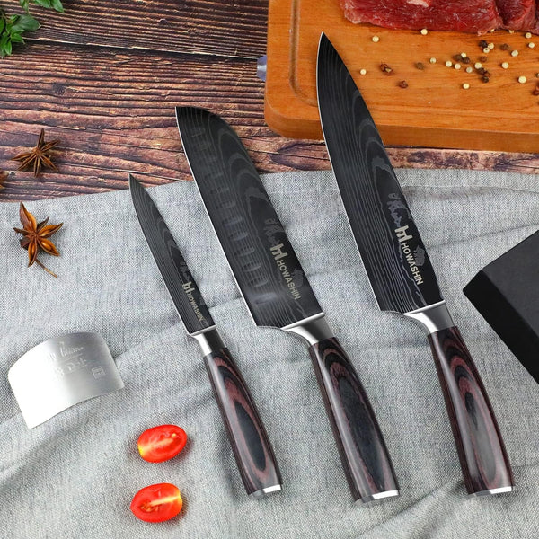 Kitchen Knife Set, Japanese 8” Chef Knife Set Professional 3 Piece2