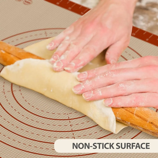 24" X 16" Silicone Baking Mat with Measurement Guides | Extra Thick Pastry Rolling & Sourdough Mat Baking Supplies for Making Pizza, Pie, Cookies and Bread2