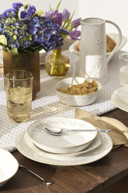 Homespun Stoneware 16-Piece Dinnerware Set for 47