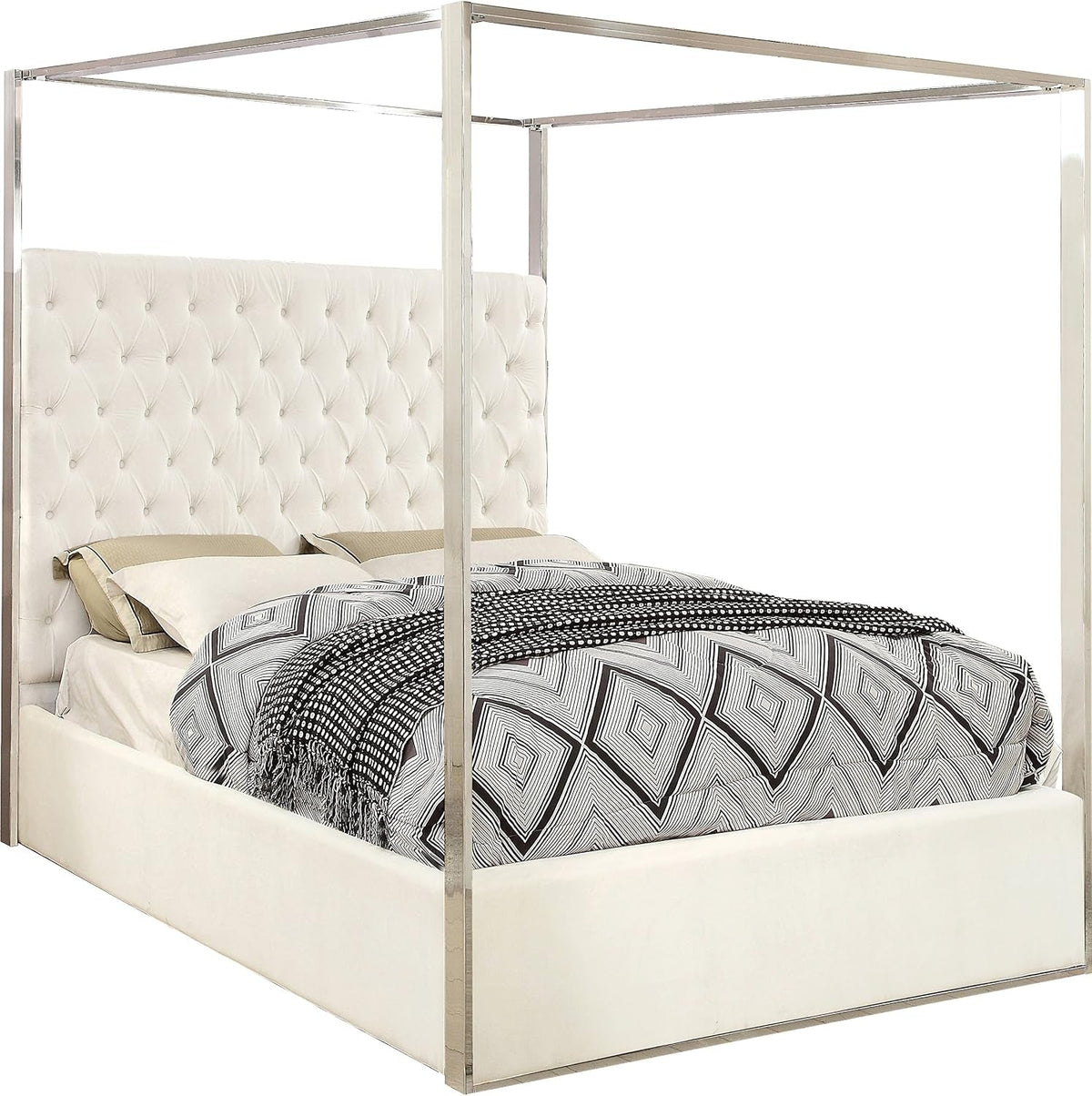meridian-furniture-porter-collection-modern-contemporary-velvet-upholstered-bed-with-deep-detailed-tufting-and-chrome-canopy-white-queen
