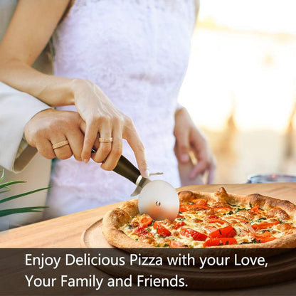 Premium Pizza Cutter Wheel - Ultra Sharp Stainless Steel Pizza Slicer with Non-Slip Soft Grip Handle - Multi-Purpose Cutter for Pizza, Dough & Pastry - Dishwasher Safe, Easy to Clean - Black7