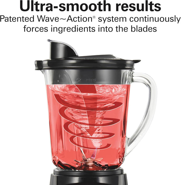 Power Elite Blender for Smoothies with Wave Action System | 40 Oz. Glass Jar | 12 Functions Including Puree, Crush Ice | 700 Watts | Black | 58148AG3