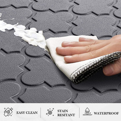 Kitchen Mat 2 PCS Cushioned Anti-Fatigue Floor Mat Standing Mat for Kitchen | 0.47" Thick Cushioned Memory Foam, Water Resistant, Non-Skid, Ergonomic Comfort Kitchen Rugs Sets for Sink Office Laundry4