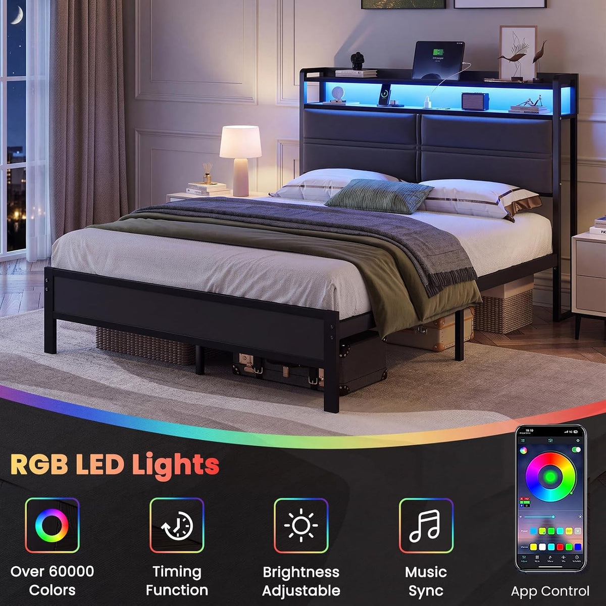 queen-bed-frame-with-led-lights-and-charging-station-dark-grey
