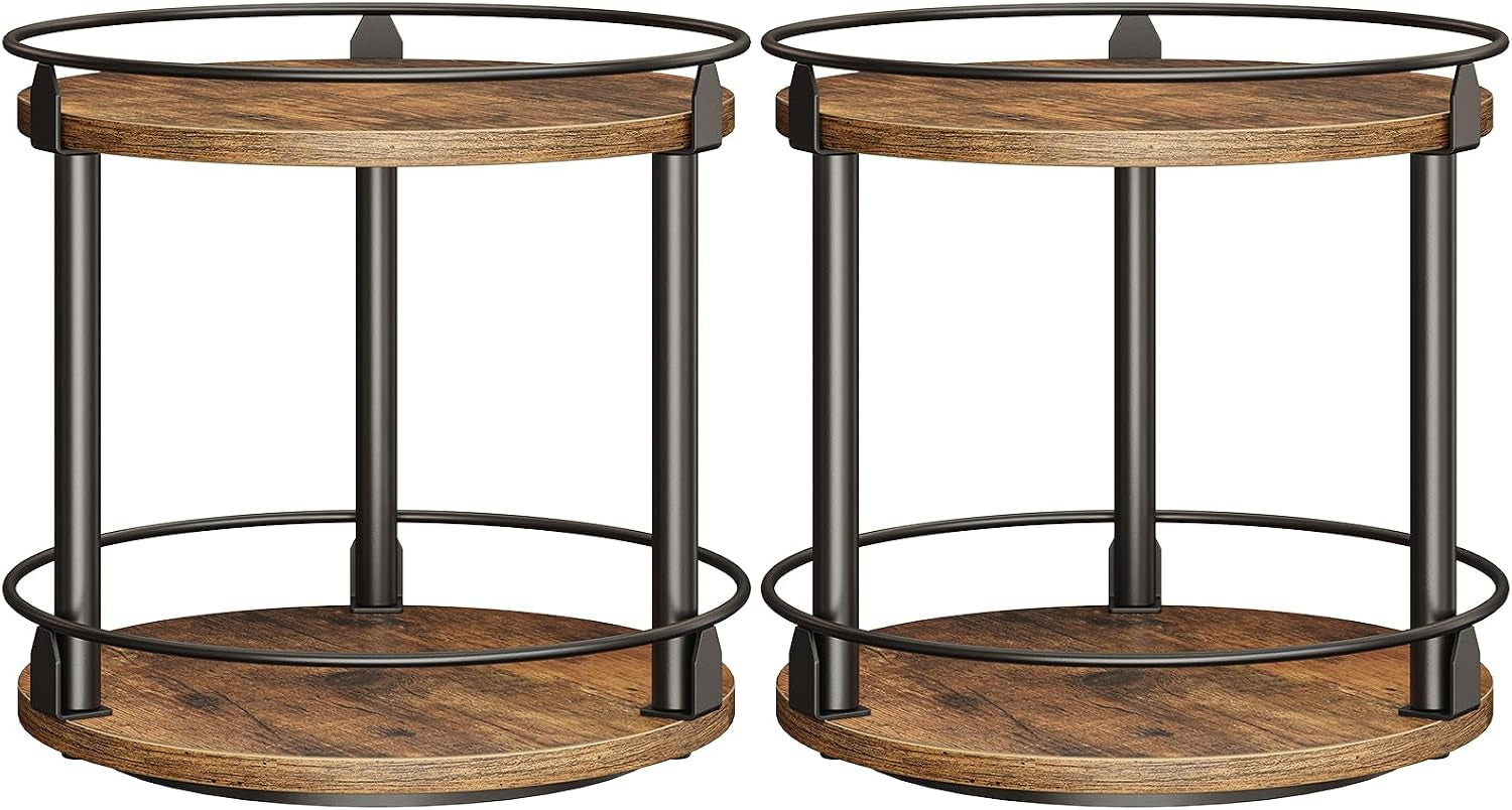 spice-rack-set-of-2-lazy-susan-organizer-2-tier-turntable-organizer-rotating-spice-rack-organizer-for-cabinet-compact-and-versatile-for-kitchen-countertop-rustic-brown-sr22l2br