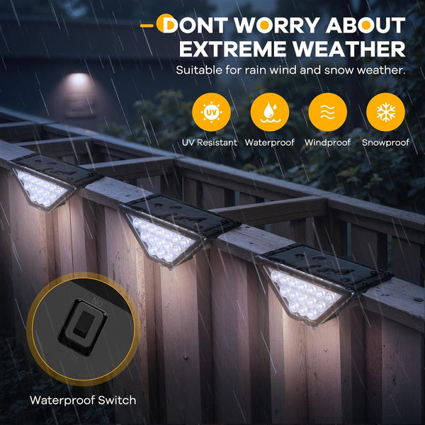 Solar Step Lights for Outside, Solar Stair Lights Outdoor Waterproof, Deck Step Lights for Fence, Patio, Yard, Porch, Front Door, Sidewalk, Garden, Patio Decor (8, Cool White)4