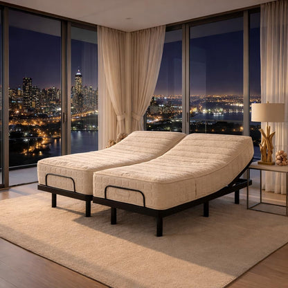 Split Queen Adjustable Bed with Massage, Zero Gravity Electric Bed + Adjust Your Comfort Mattresses3