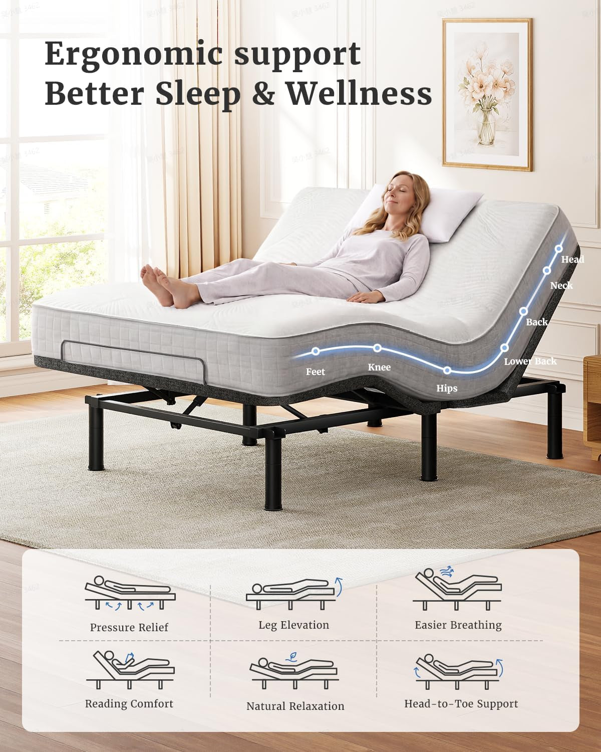 twin-xl-adjustable-bed-frame-independent-head-and-foot-incline-quiet-motor-wired-remote-3-height-options-tool-free-assembly-electric-bed-base-for-reading-and-watching-tv