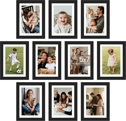 5X7 Picture Frame, Photo Collage Wall Decor Set of 10, Black1