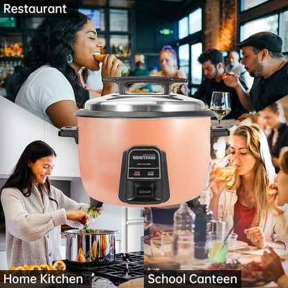 Rice Cooker Stainless Rice Cooker & Warmer Commercial Rice Cooker for Party and Family(10L Capacity for 4.2L Rice,42Cups) Brown6