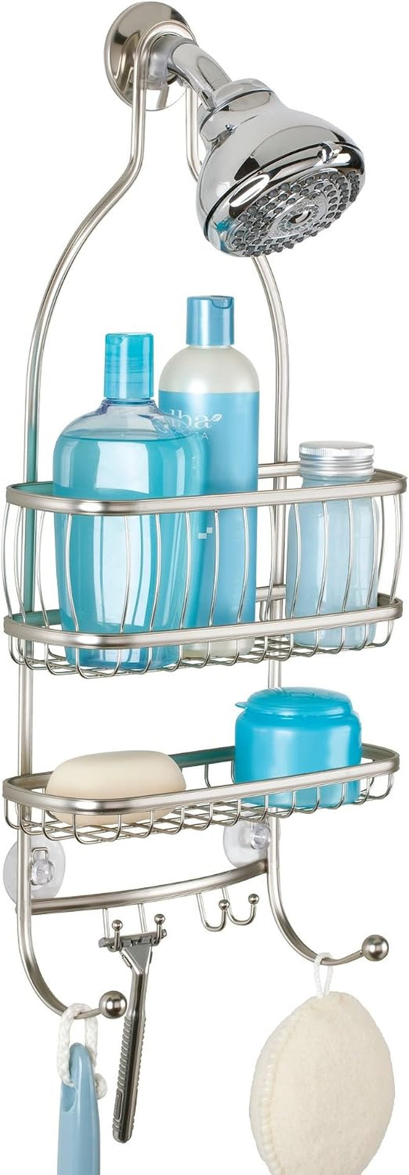 york-metal-wire-hanging-shower-caddy-satin-silver