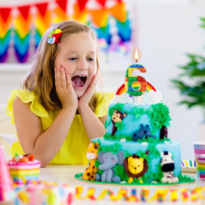 Building Block Birthday Number Candle Cake Topper, Number 65