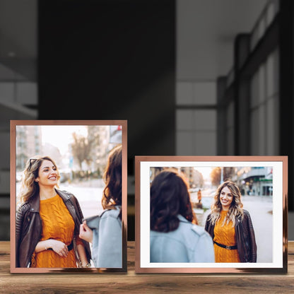12X16 Picture Frame 2 Pack, Made of High Definition Plexiglass for 12 X 16 Rose Gold Frames,Display Pictures 8X10 with Mat,Wall and Tabletop Display4