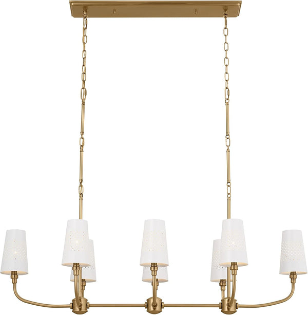 Adeena 8-Light Linear Chandelier Light, Brushed Natural Brass2