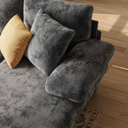 Sleeper Sofa with Pull Out Couch Bed | 112 Inch Couches for Living Room | U-Shaped Convertible Sofa Bed | Chenille Dark Grey4