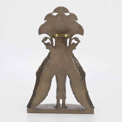 Sekhmet Winged Egyptian Warrior Goddess Wall Art Statue | Cold Cast Bronze Resin, Blue and Red Accents, Lion Head, Keyhole Hanger for Wall Display4