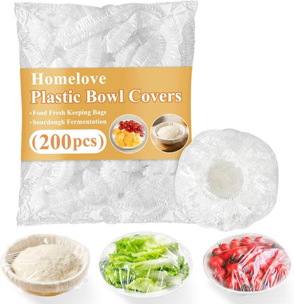 200Pcs Bowl Covers Bread Proofing - Plastic Wrap for Food Sourdough Bread Baking Rising Elastic Reusable Plate Covers Outdoor Food Fresh Keeping Bags Shower Cap Hair Deep Conditioning1